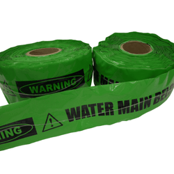 Mains Marker Tape - Buried Water Main Below | 150mm x 500m