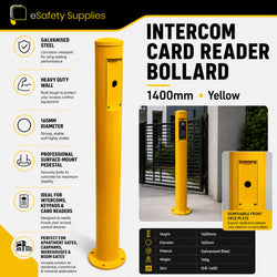 Intercom Card Reader Bollard - 1400mm - Yellow
