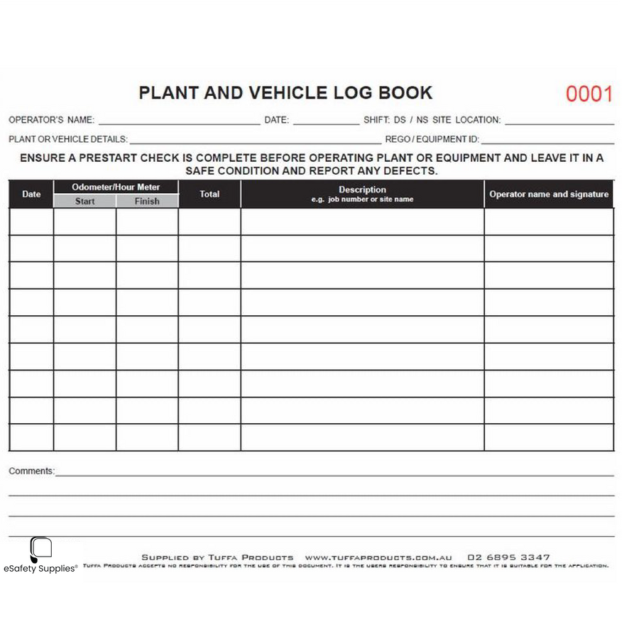 Plant & Vehicle Logbook