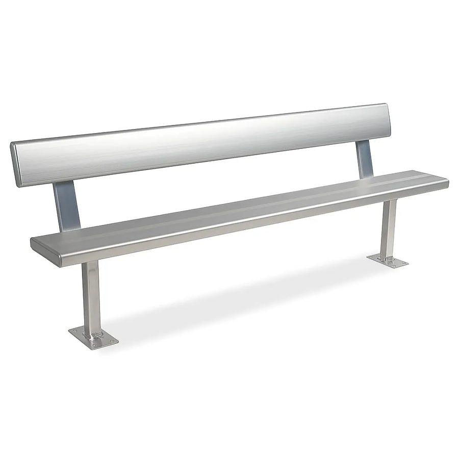 Aluminium Bench Seat With Backrest - Surface Mounted