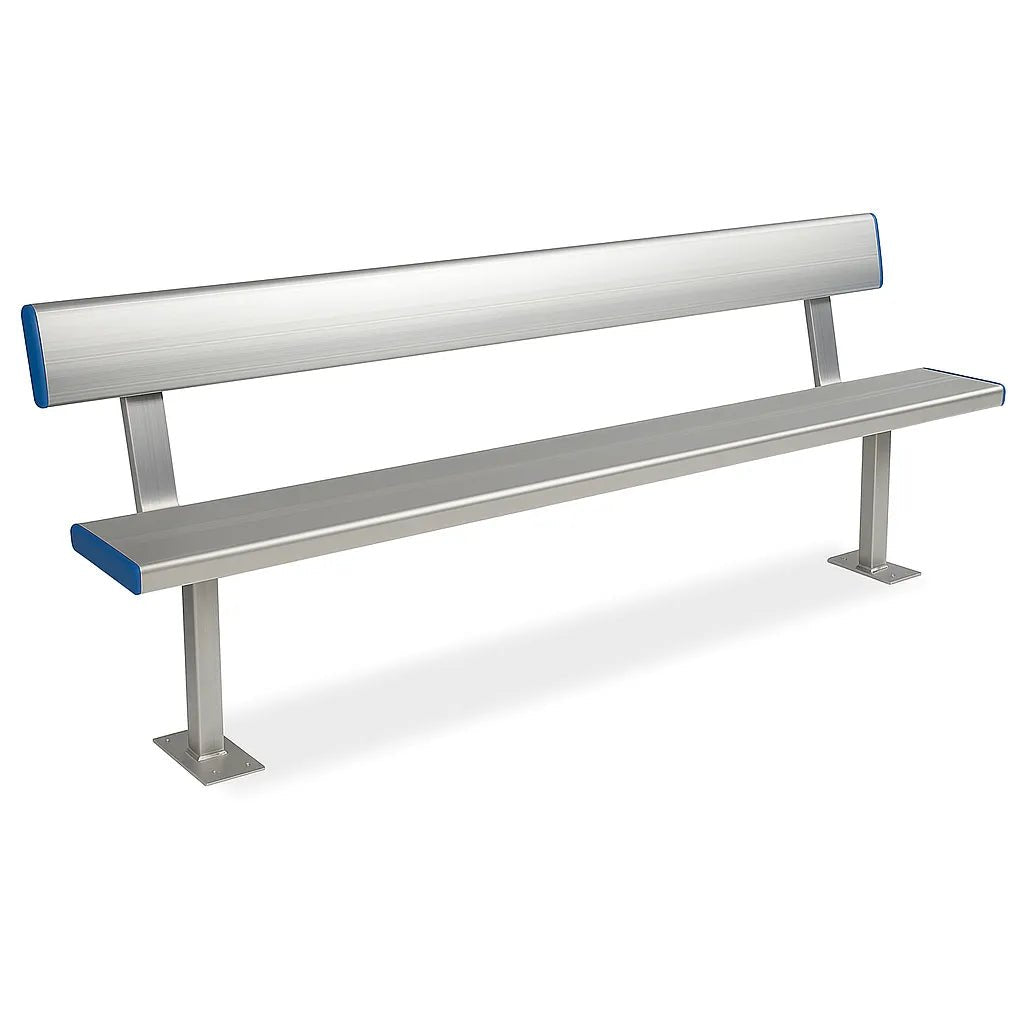 Aluminium Bench Seat With Backrest - Surface Mounted