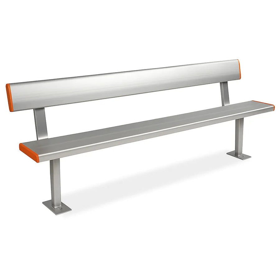 Aluminium Bench Seat With Backrest - Surface Mounted