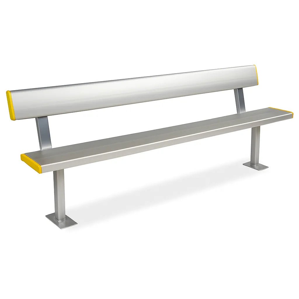 Aluminium Bench Seat With Backrest - Surface Mounted