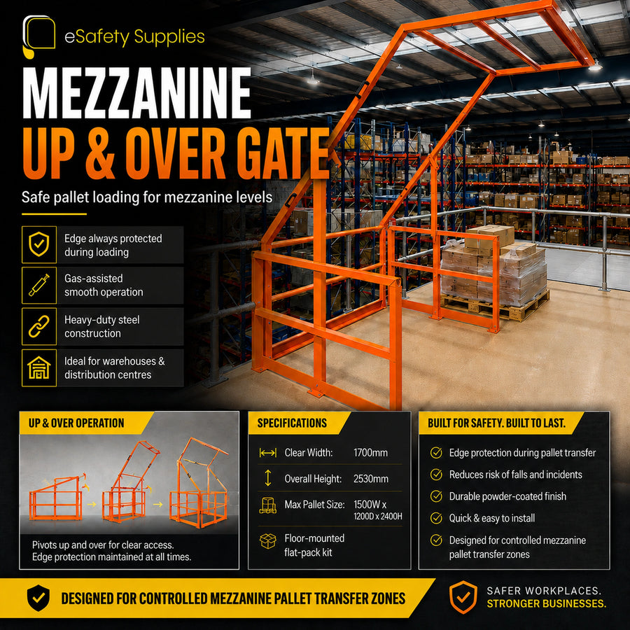 Mezzanine Up & Over Gate - Warehouse Safety Barrier
