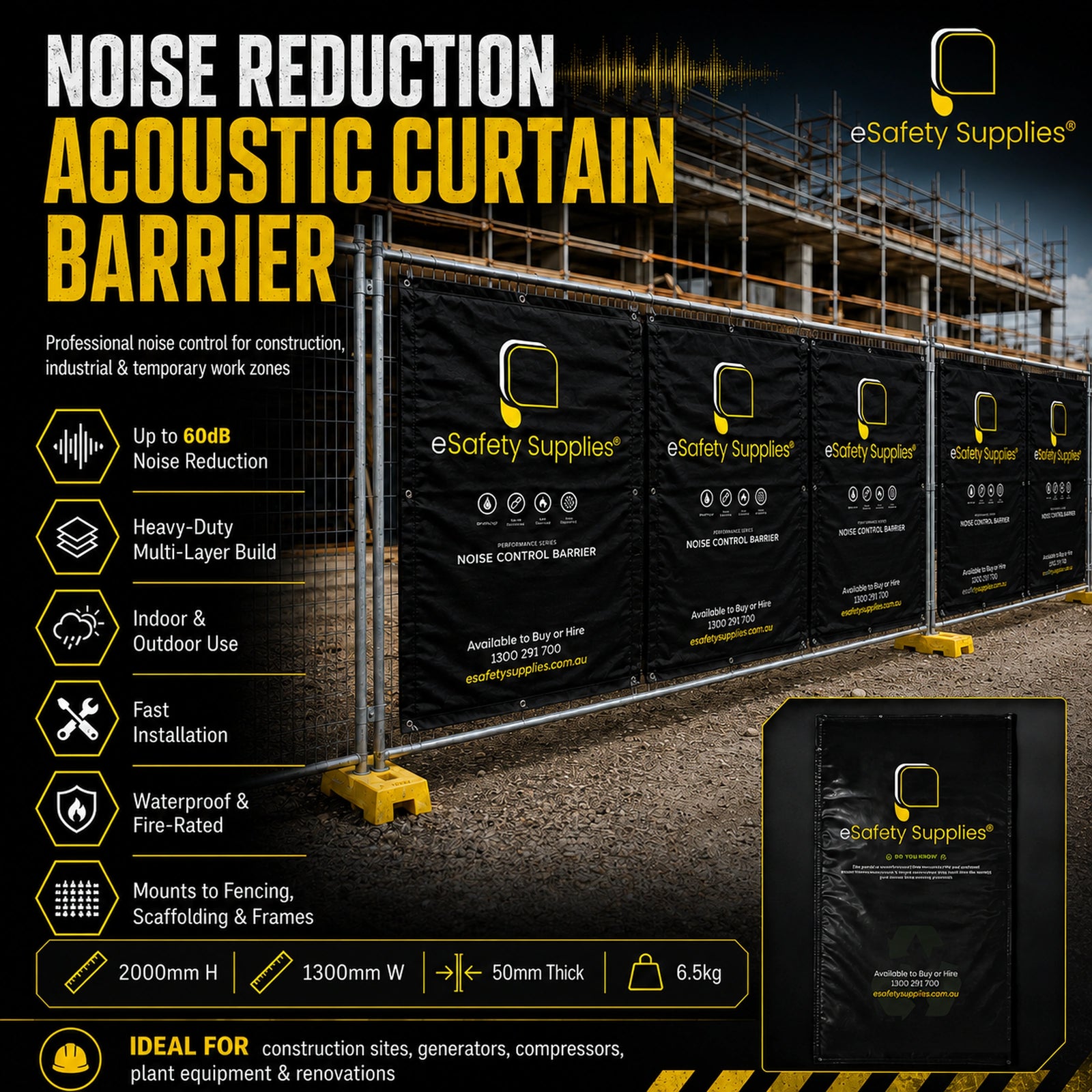Noise Reduction Acoustic Curtain Barrier