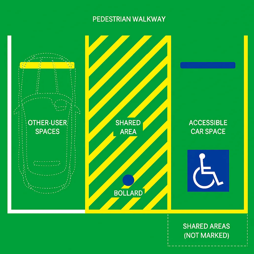 Surface Mount Bollard – 140mm Shared Zone Disabled