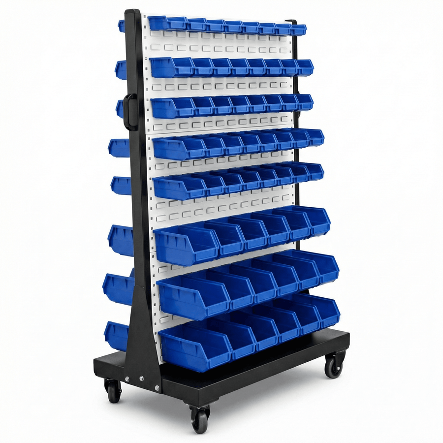Mobile Racking Trolley Mobile Parts Trolley with 116 Bins – eSafety Supplies