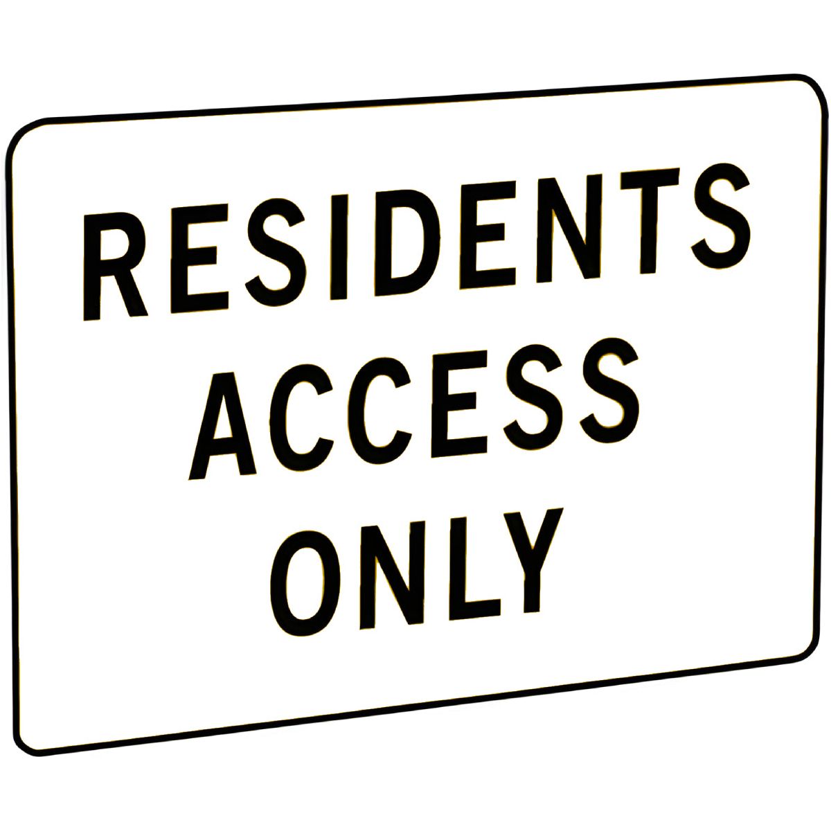 Boxed Edge Sign - Residents Access Only - 900x600mm
