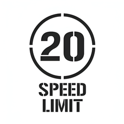 20kph Speed Limit Stencil 1.75 kg 1.5 mm Poly