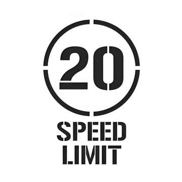 20kph Speed Limit Stencil
