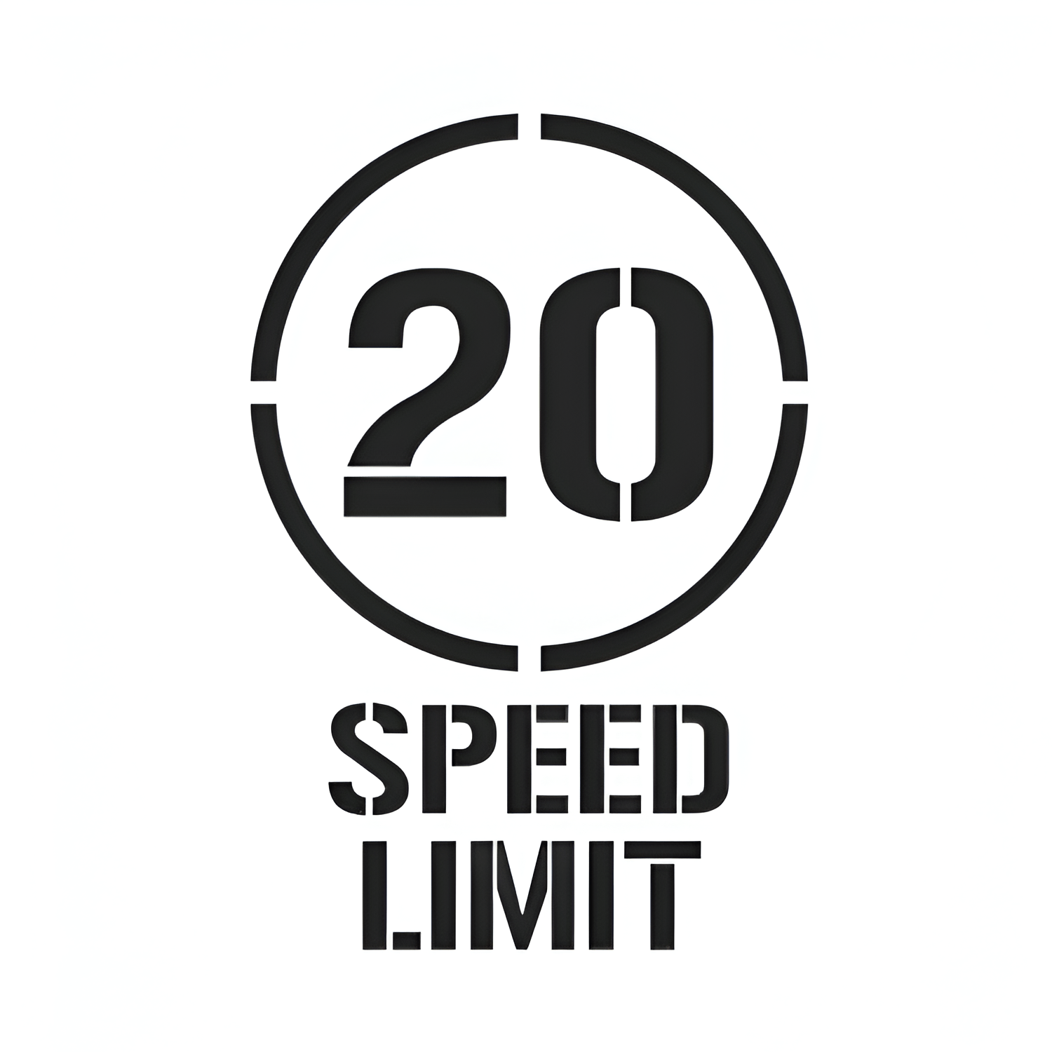 20kph Speed Limit Stencil 1.75 kg 1.5 mm Poly