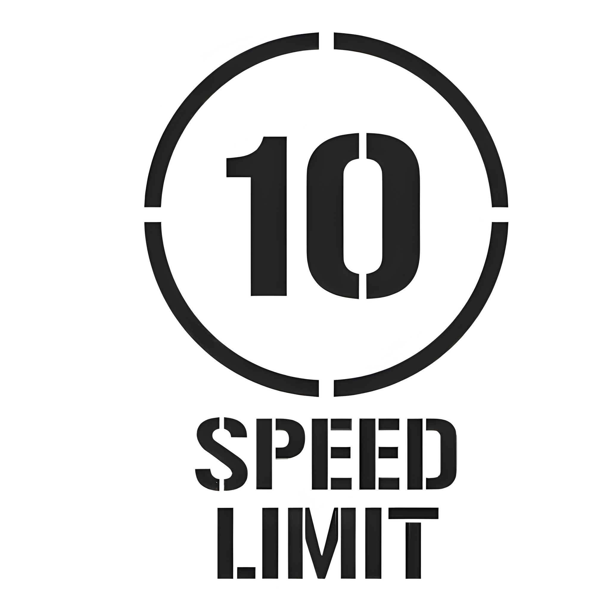 10kph Speed Limit Stencil