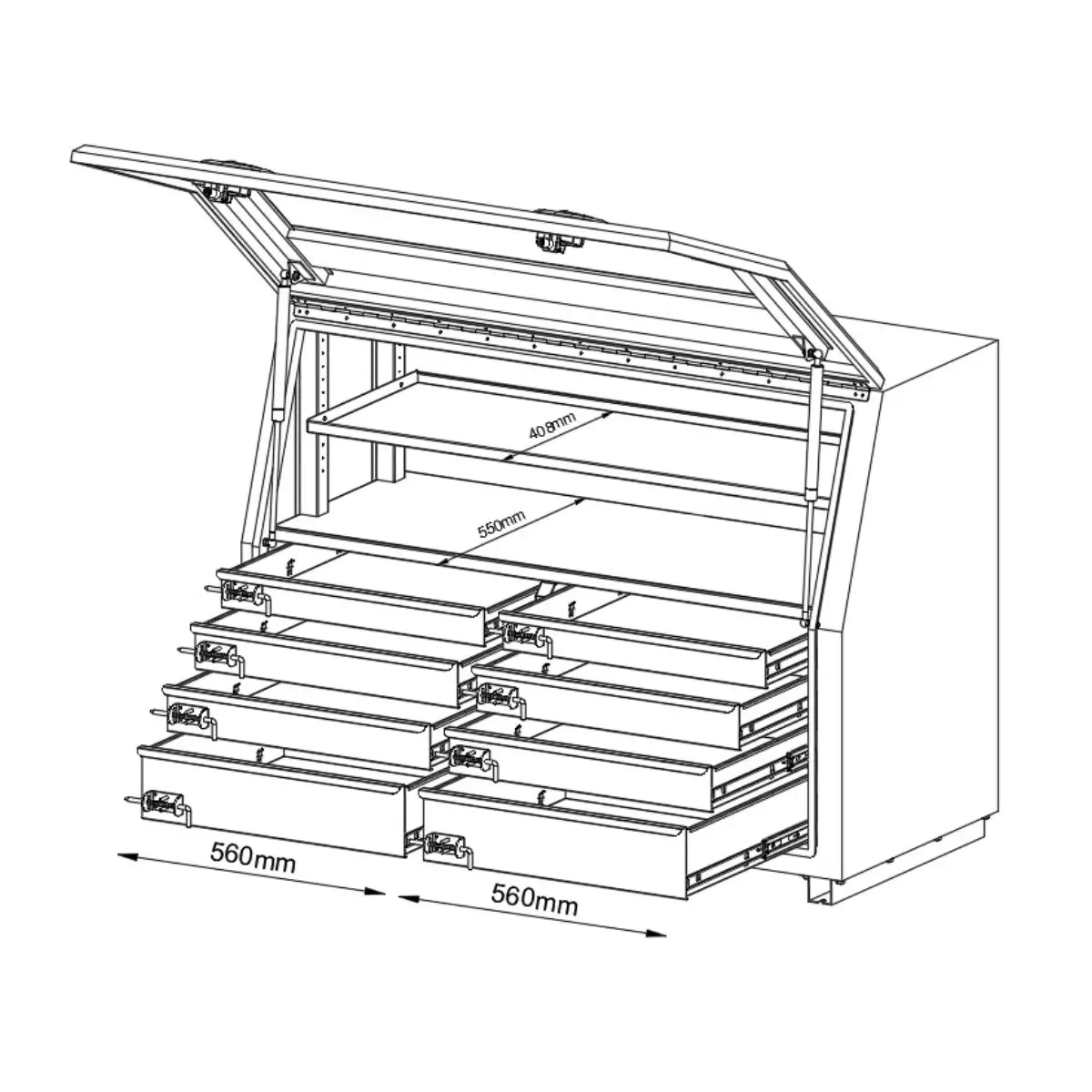 950H Series – Steel 8 Drawer Minebox