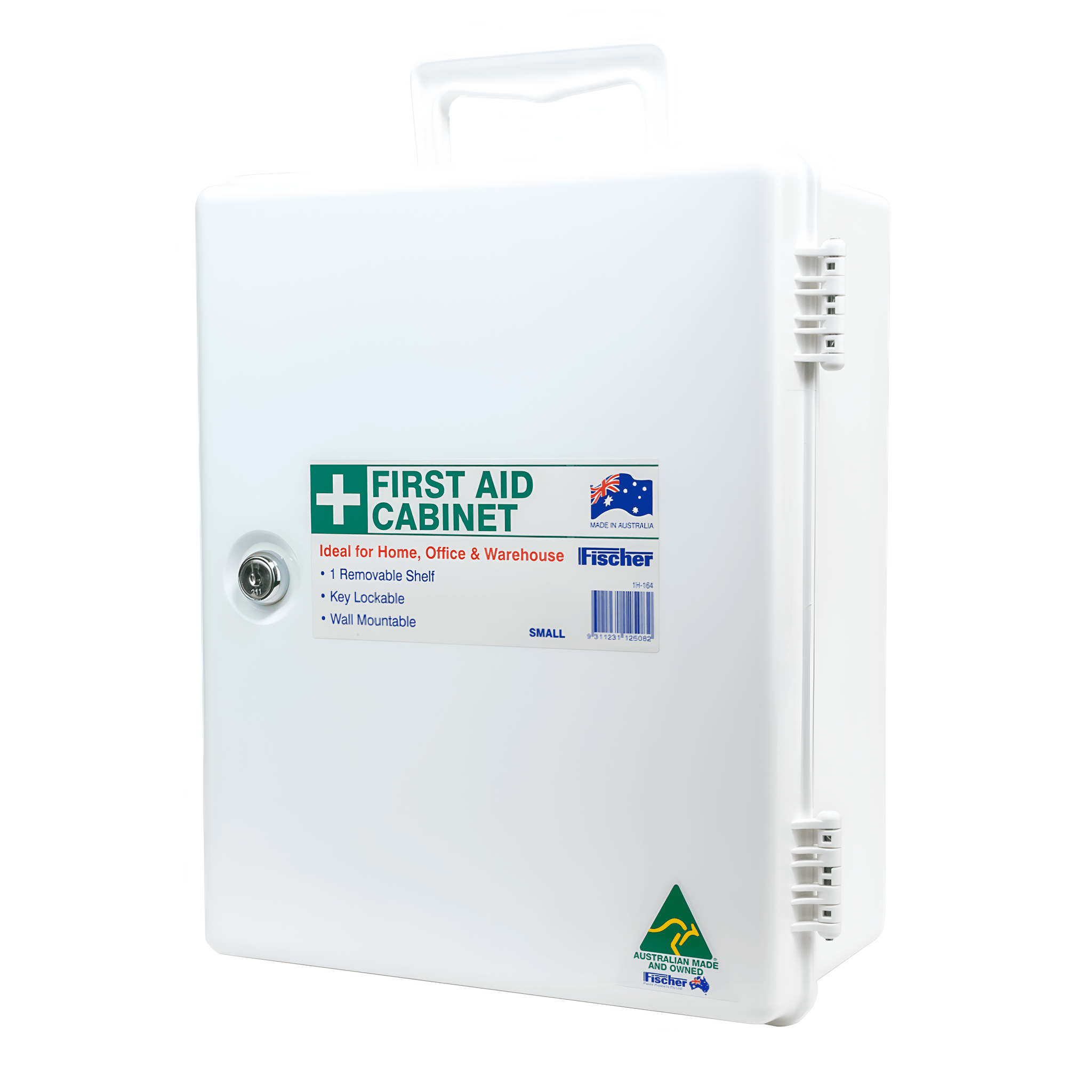 AEROCASE Small White Plastic Cabinet with Key Latch 26 x 32 x 14cm