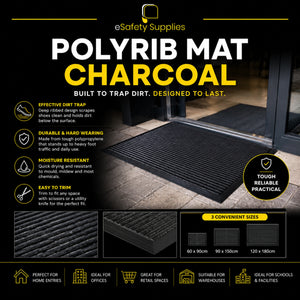 Polyrib Entrance Mat - Charcoal - General Entrance Matting