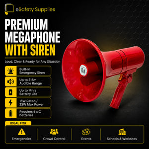 Premium Megaphone with Siren - LED Emergency Lighting