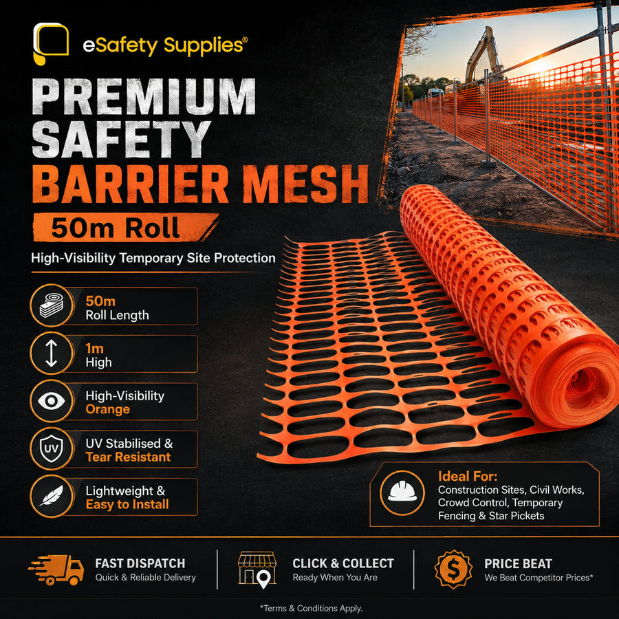 Premium Safety Barrier Mesh - 50m Roll