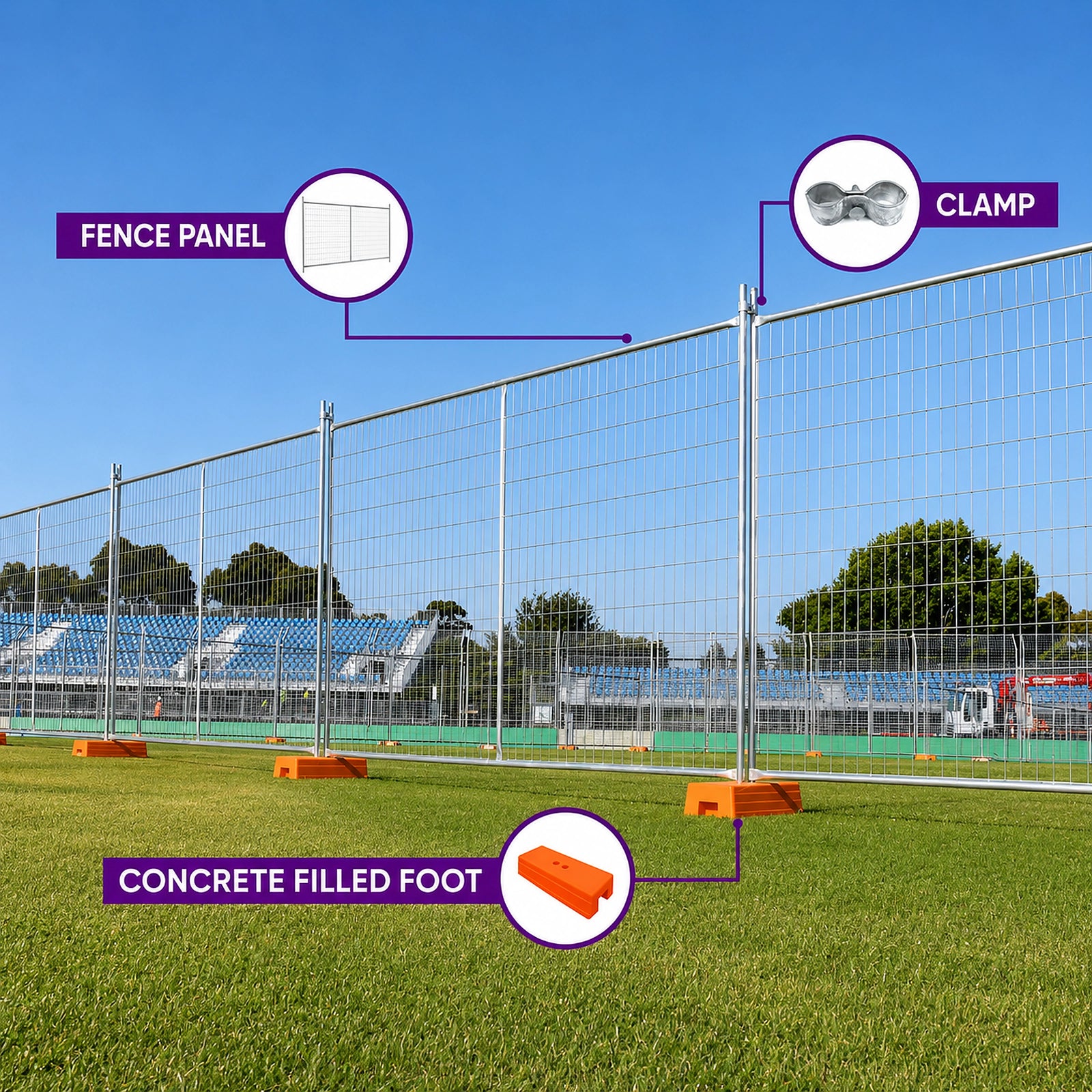 Construction Temporary Fence Pack - 100m