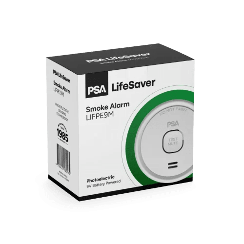 PSA Smoke Alarm 9V Battery Powered Photoelectric (Test & Mute Button)