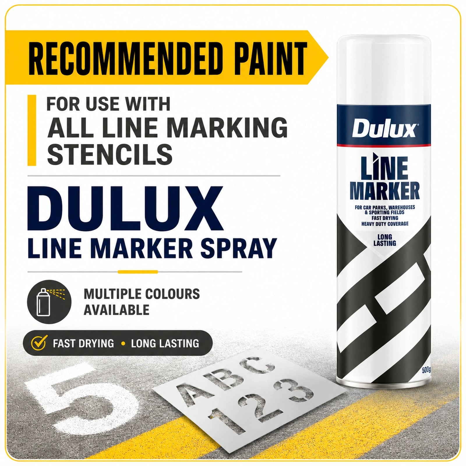 Recommended paint for line marking stencils