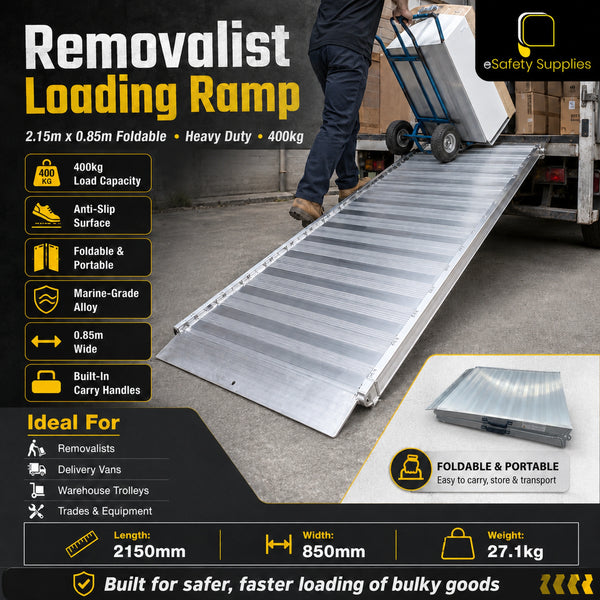 Removalist Loading Ramp 2.15m x 0.85m Foldable - Heavy Duty - 400kg