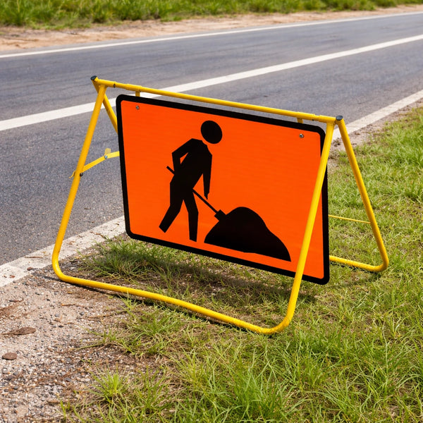 Swing Stand & Sign - Worker Symbol (Diggerman) | 900x600mm