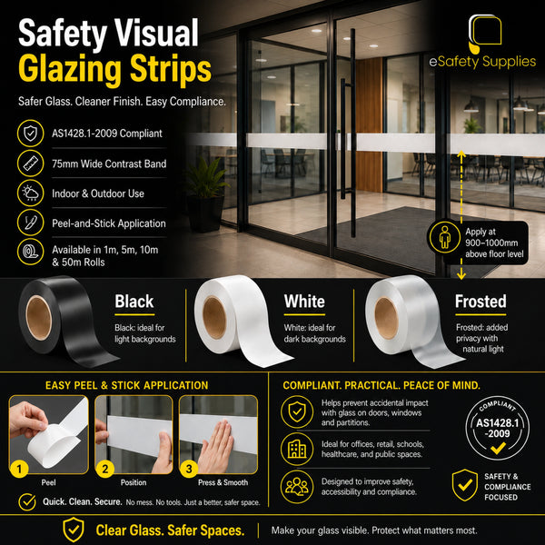Safety Visual Glazing Strip - Frosted - Safety Visual Glazing Strips