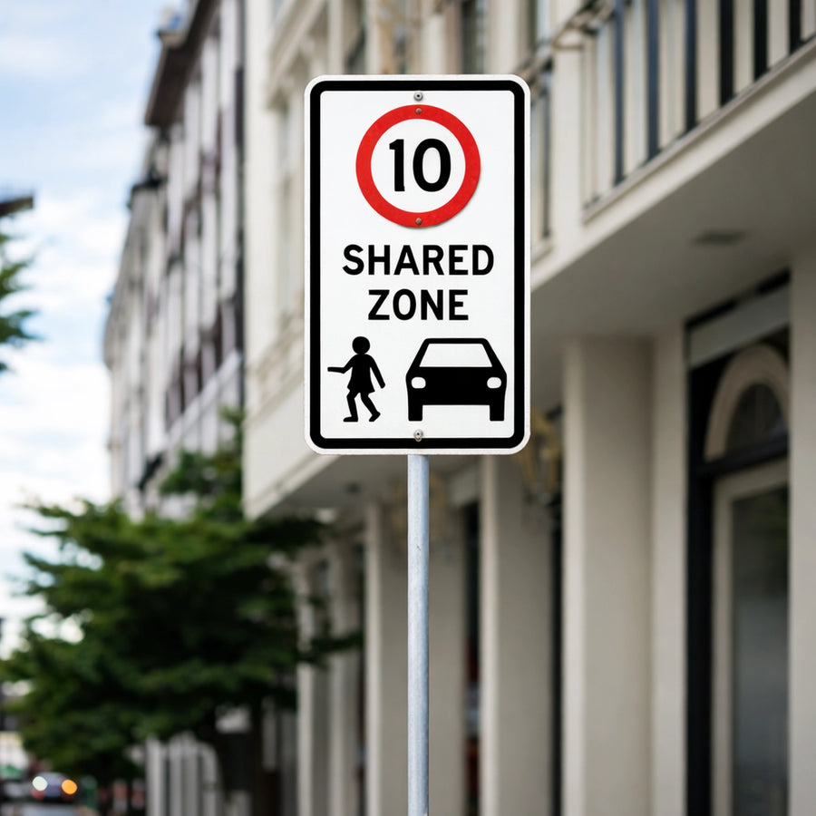 10km Shared Zone Sign - 450x750mm | R4-4