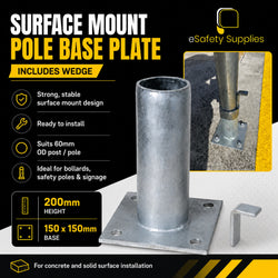 Surface Mount Pole Base Plate Incl. Wedge