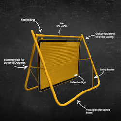 Swing Stand & Sign - 2 Lane Status - 900x600mm