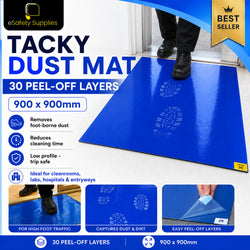 Tacky Dust Mat 30 Layers Each Mat - 900 X 900mm - Floor Protection