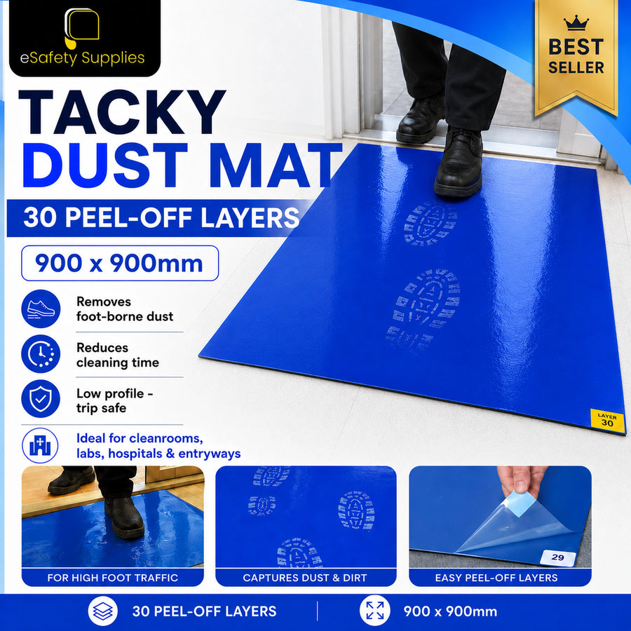 Tacky Dust Mat 30 Layers Each Mat - 900 X 900mm - Floor Protection