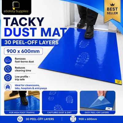 Tacky Dust Mat 30 Layers Each Mat - 900 X 600mm - Floor Protection
