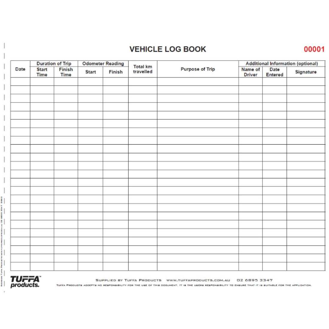 Vehicle Logbook 3.5 kg