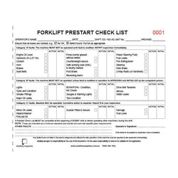 Forklift Prestart Checklist Books