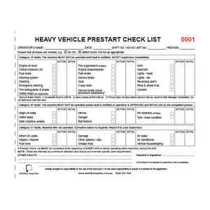 Heavy Vehicle Prestart Checklist Books