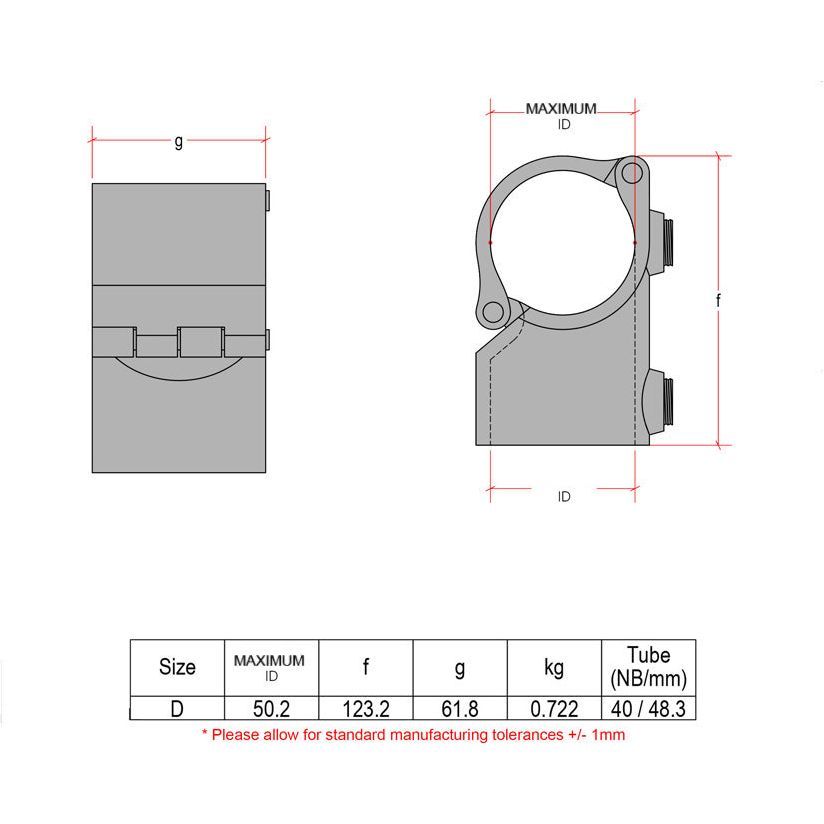 CopeRail 136 - Split Clamp-on Tee