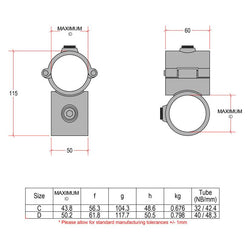 CopeRail 136 - Split Clamp-on Crossover