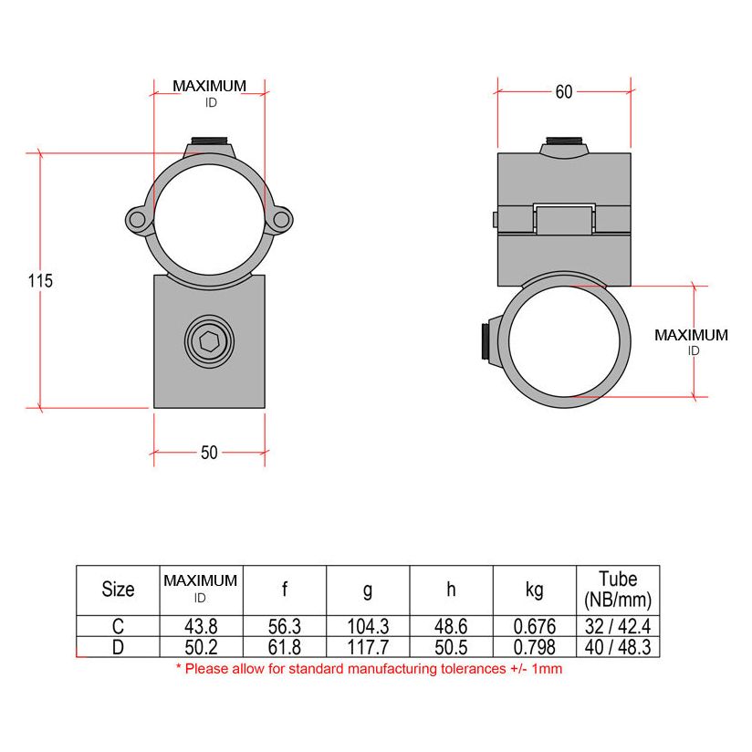 CopeRail 136 - Split Clamp-on Crossover