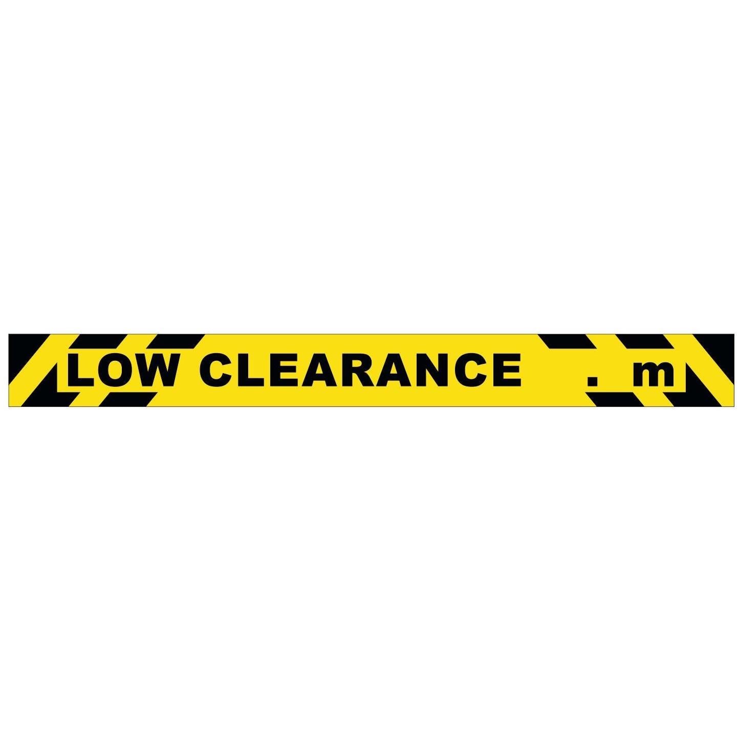 Low Height Clearance Aluminium Reflective Sign - 1.5m x 150mm 10.5 kg Clearance Height Sticker 1.8 HCS-1.8