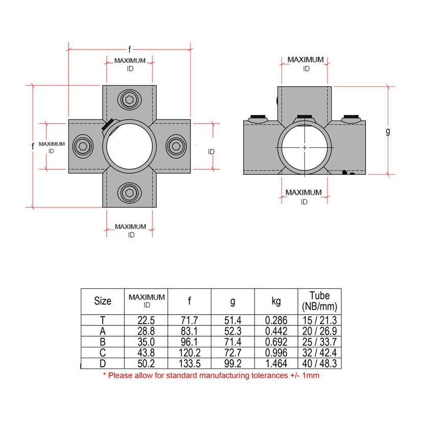 CopeRail 158 - 6 Way Cross