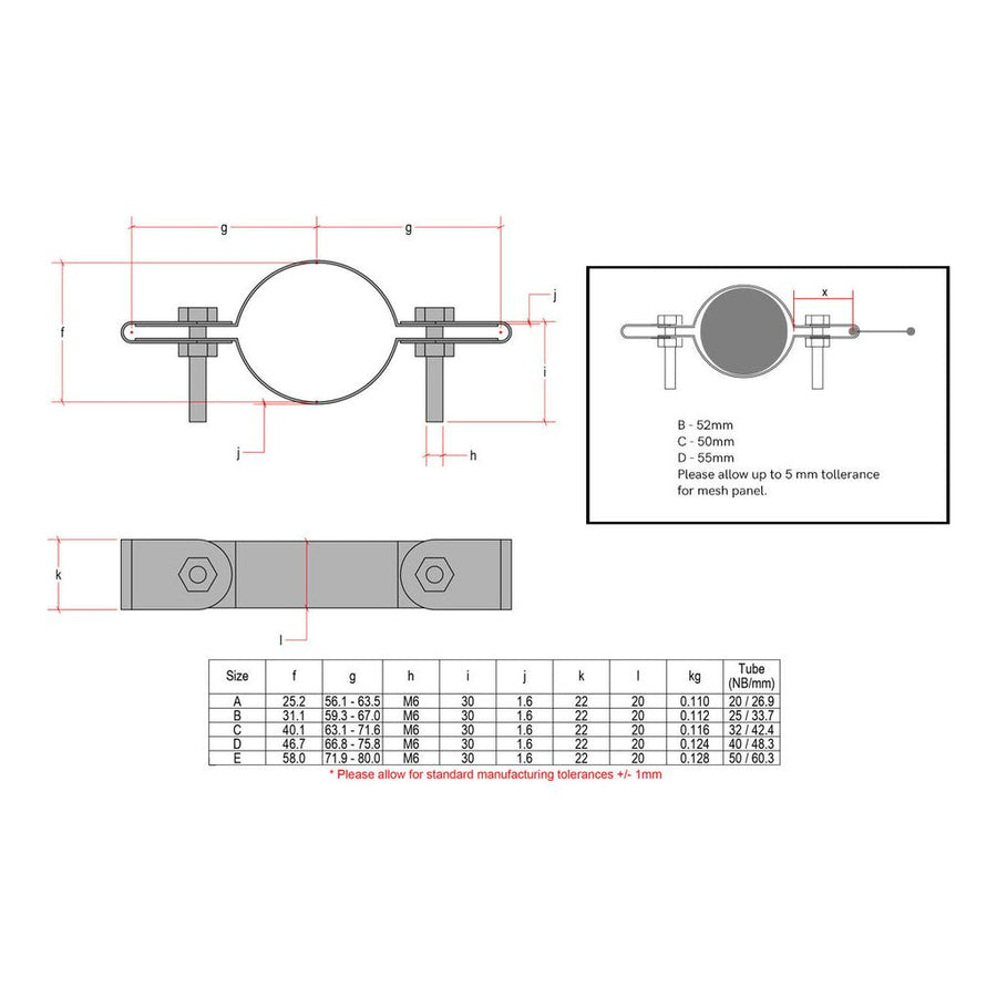 CopeRail 171 - Double Panel Mesh Clip