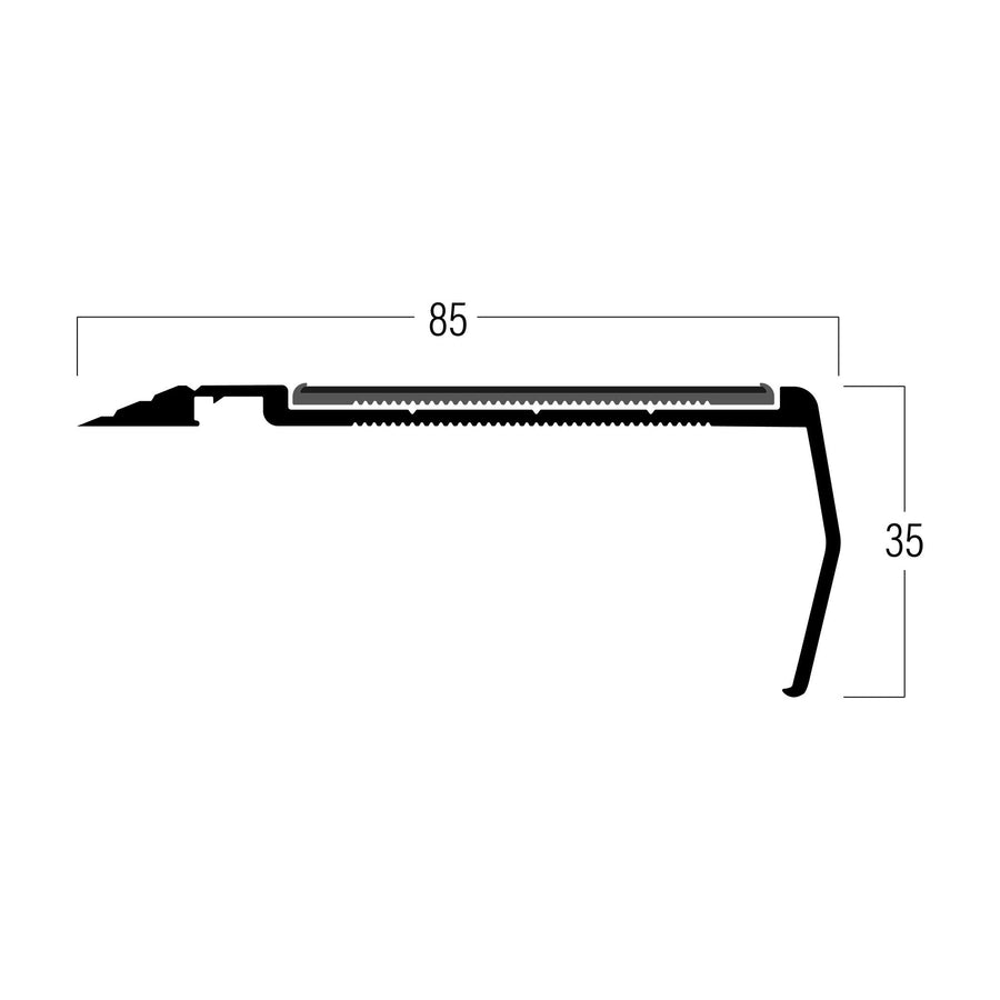 Stair Nosing - ESN23 1.75 kg Black Base Black Anodised ESN23BB