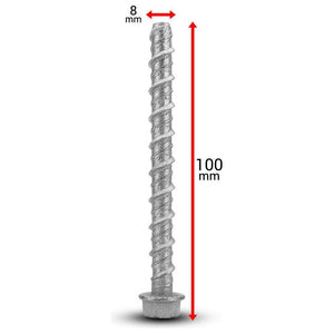 Screw Bolt - Galvanised - 8 x 100mm