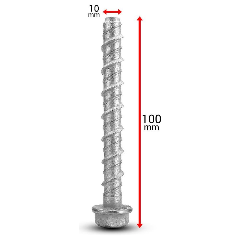 Screw Bolt - Galvanised - 10 x 100mm 0.175 kg
