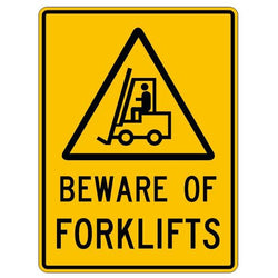 Warning Sign - Beware of Forklift Sign - 450 x 600mm 0.7 kg
