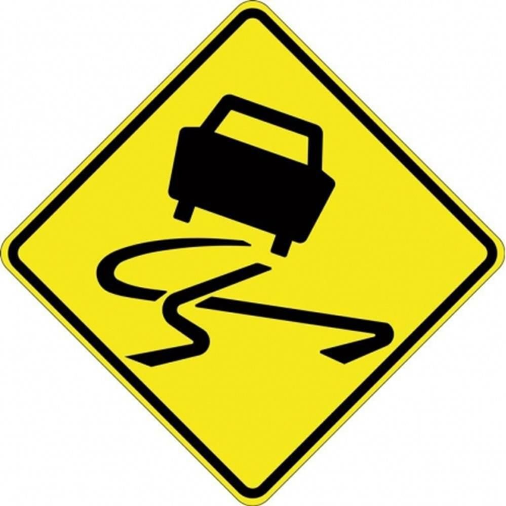 Slippery Surface When Wet (Symbolic) Sign - 600mm Dia. 0.7 kg