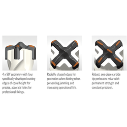 SDS Plus Reo Head 4 Cutter Masonry Drill Bit 0.245 kg