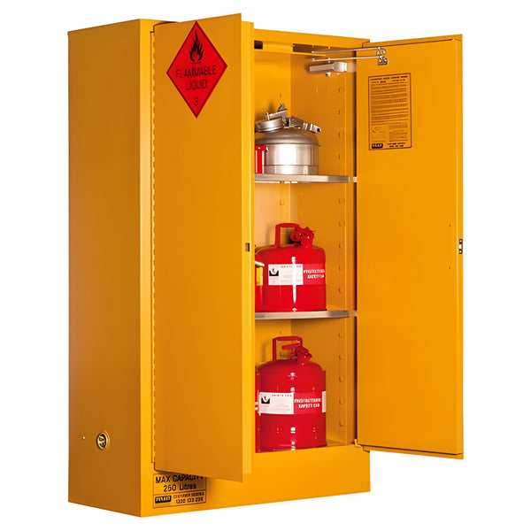 Flammable Storage Cabinet 250L 2 Door, 3 Shelf