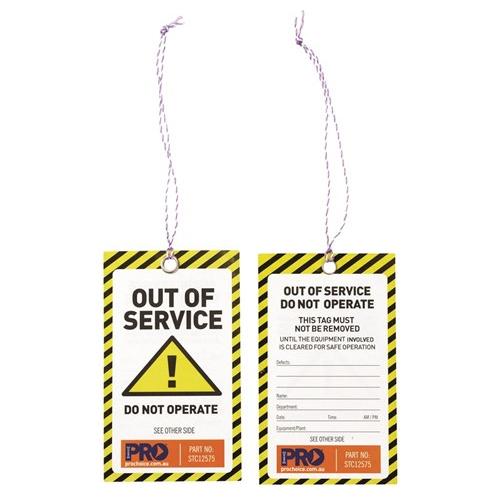Safety Tags - 100 Pack 1.75 kg type Caution STC12575